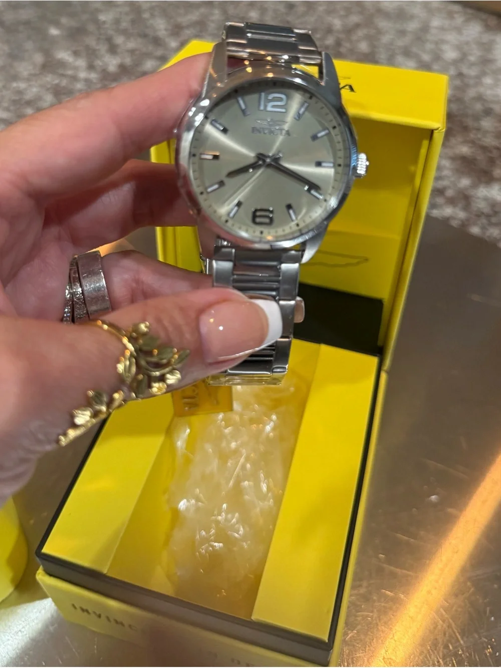 Invicta Men’s Stainless Steel Watch – Silver Dial – With Original Box